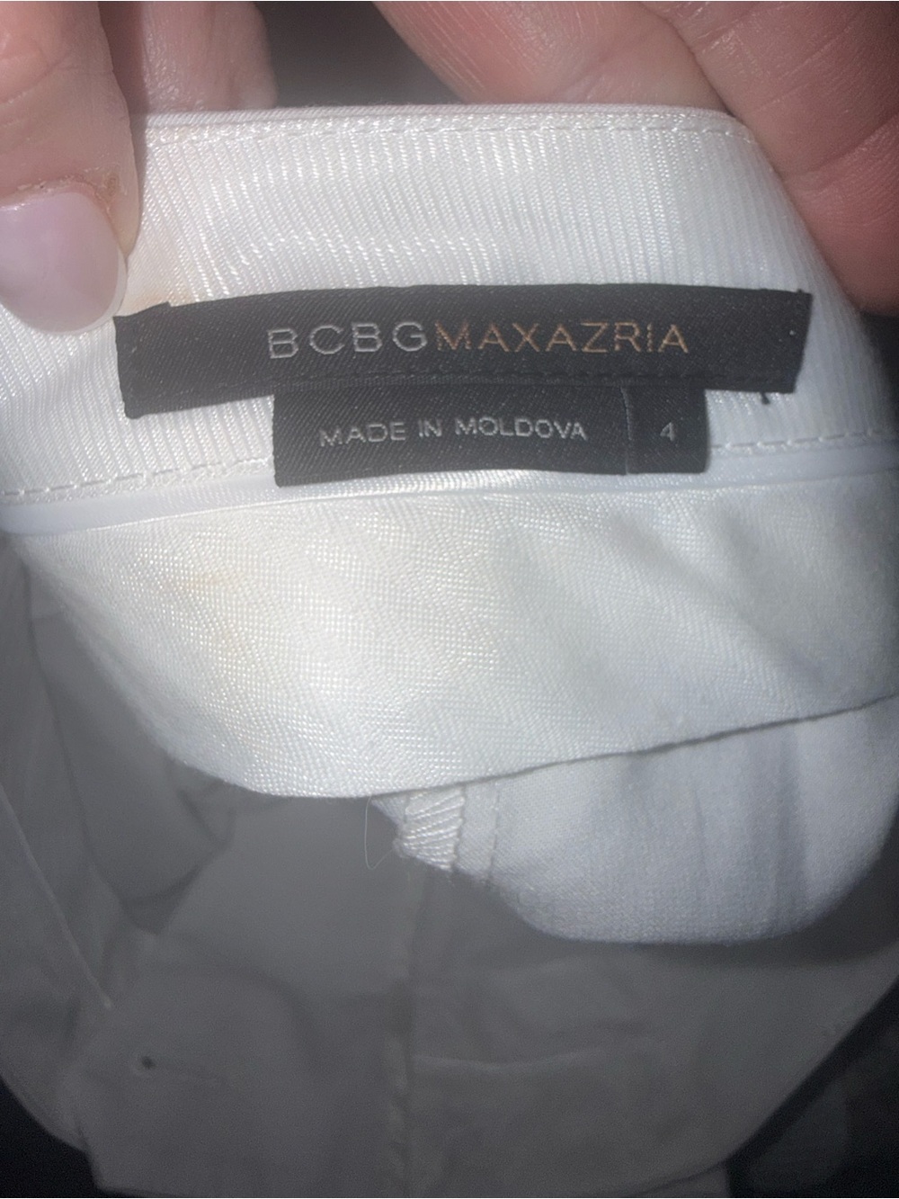 BCBGMAXAZRIA White Cropped Split-Hem Pants Size 4 - Picture 4 of 5